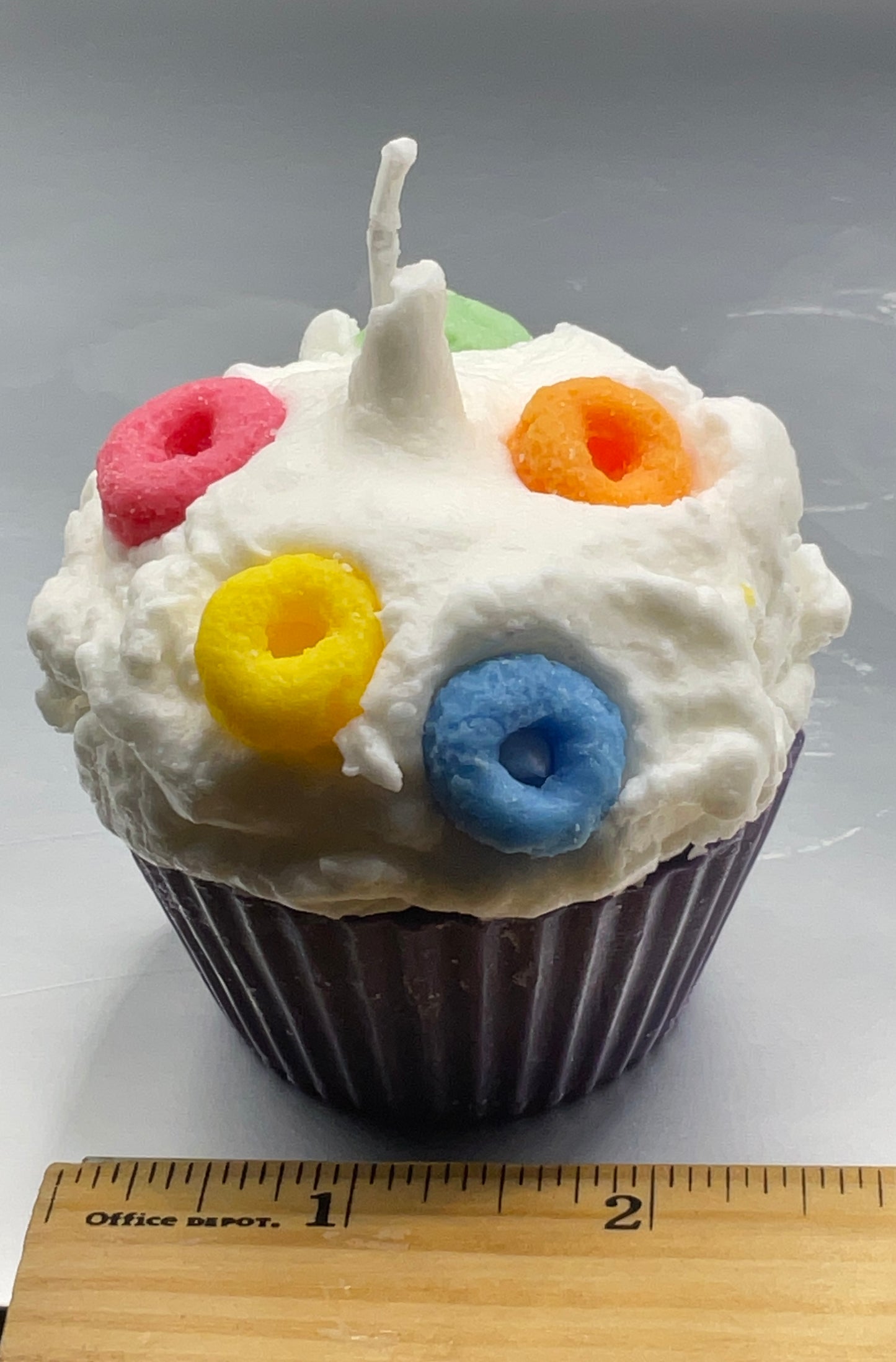 Froot Loops Scented Cupcake Candle - Sweet Cereal Fun in Every Burn...