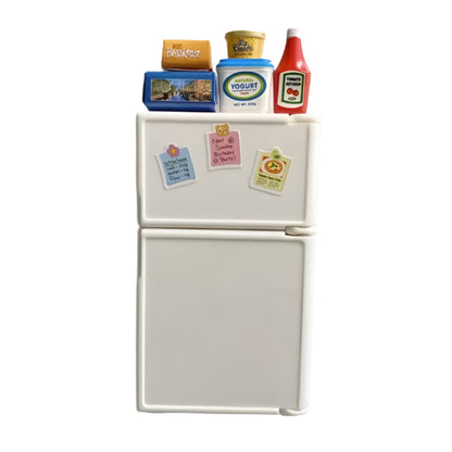 3D Cute Mini Refrigerator Shaped Magnet w/groceries