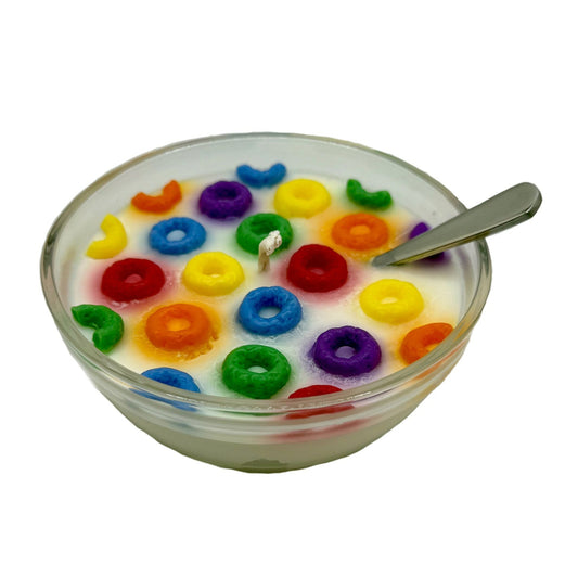 Fruity Loops Cereal Candle w/ Spoon! 7oz