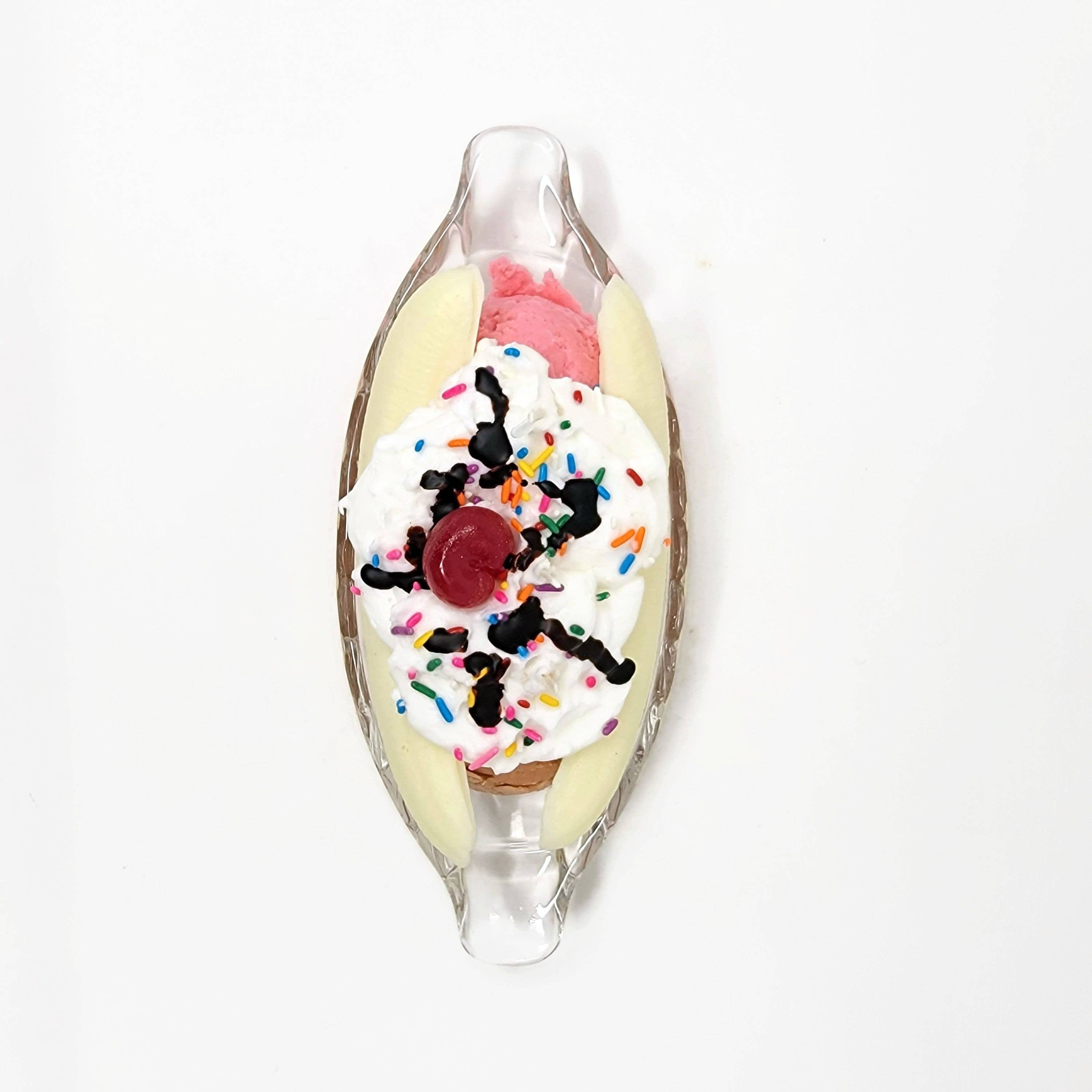 Realistic 3 wick Banana Split Candle