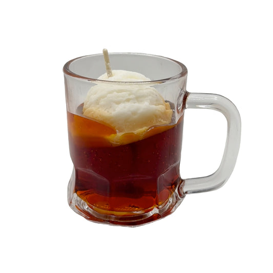 Mini Root Beer Float Candle 3"